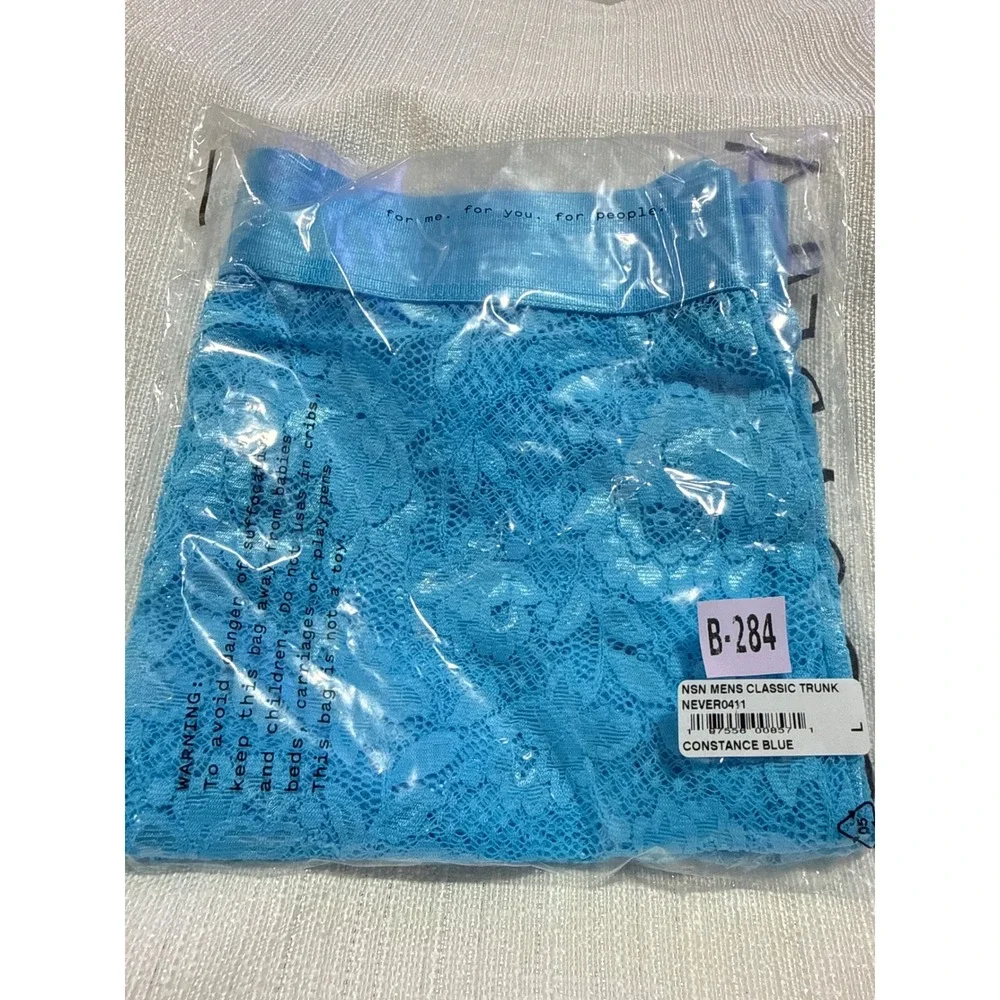 Cosabella Never Say Never Lace Trunk‎ Shorts Blue size L NWT